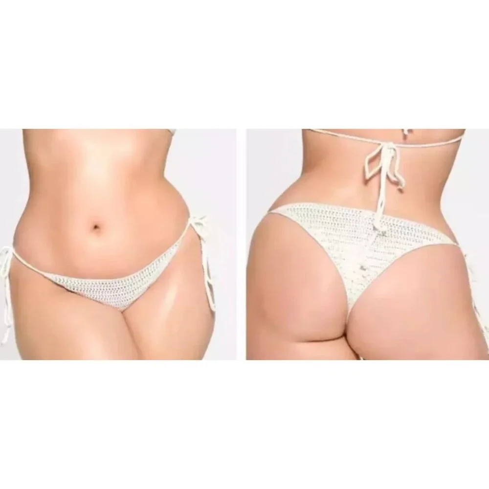 Crochet Swim Tie Bikini Bottom Marble